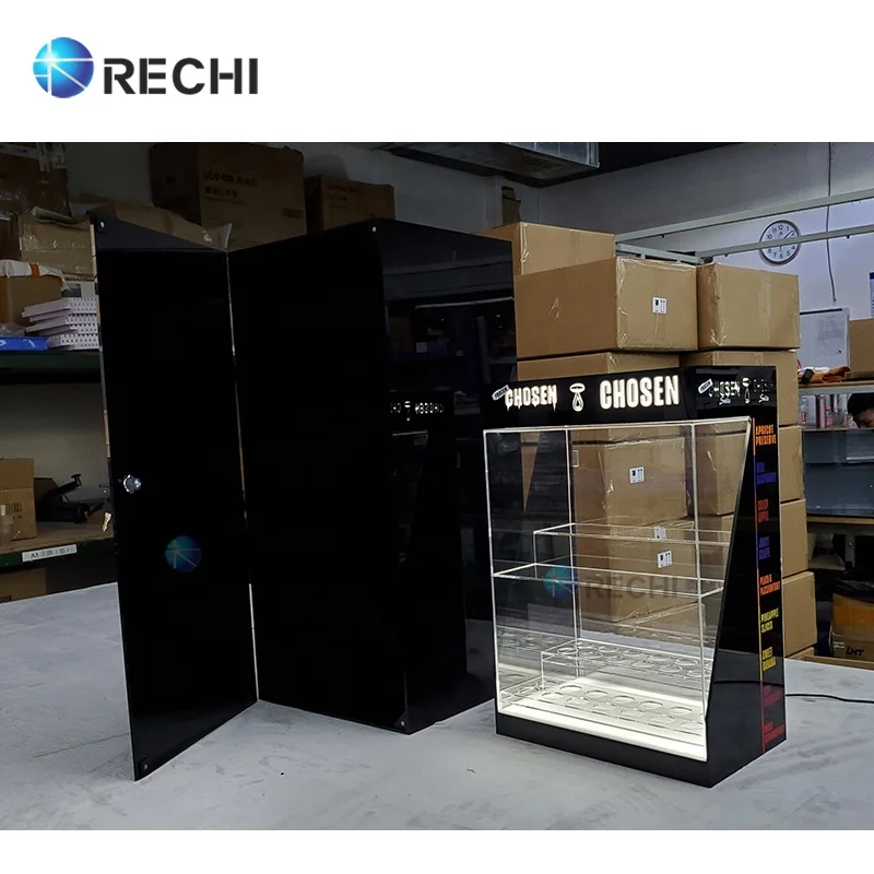 RECHI пользовательский счетчик с подсветкой акриловая Розничная бутылка для макияжа шкаф логотип знак дизайна