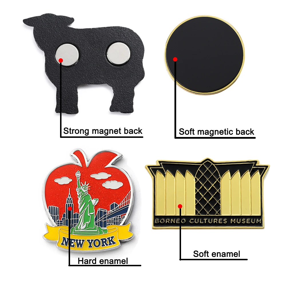 Custom Logo Modern Design Printed Enamel Resin 3D Metal Magnets For Refrigerator Bottle Opener City Name Tourism Fridge Magnets