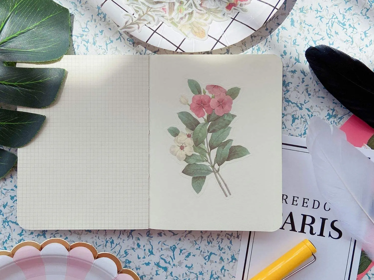 Floral Washi Tape Planner Sticker Decorative Craft Stationery Scrapbooking Set for Diary Album Notebook Bullet