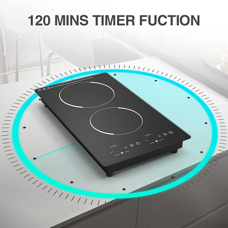 Induction Cooktops Burners Induction Cooker with Micro-crystal Stainless Steel Crystal Black Glass Plastic Housing Touch Control