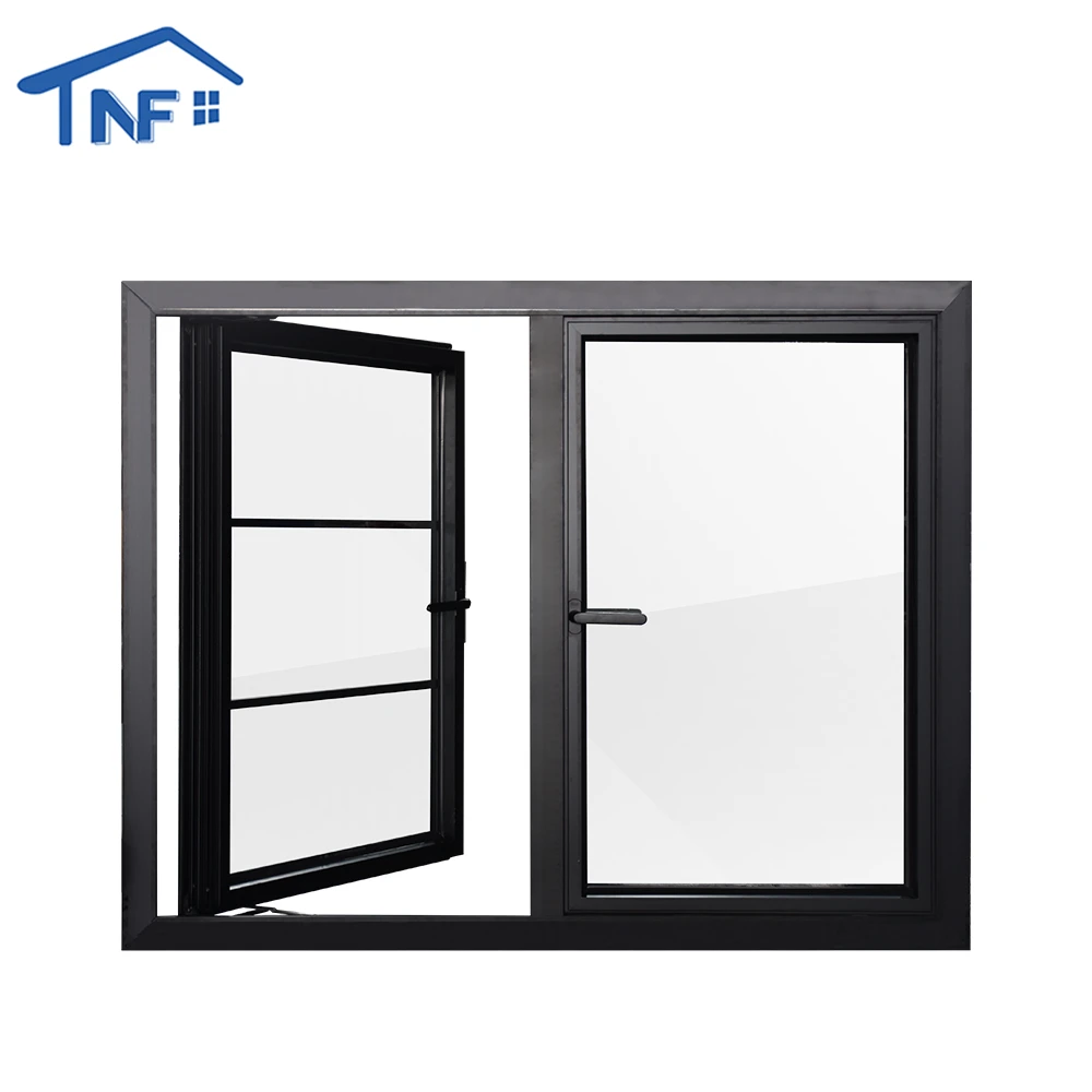 Aluminium opening 180 degree aluminum casement windows with fly screens