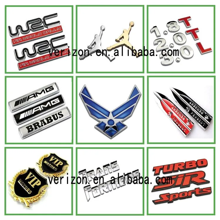 Hot sale custom Abs chrome car emblem badge plastic car logo sticker
