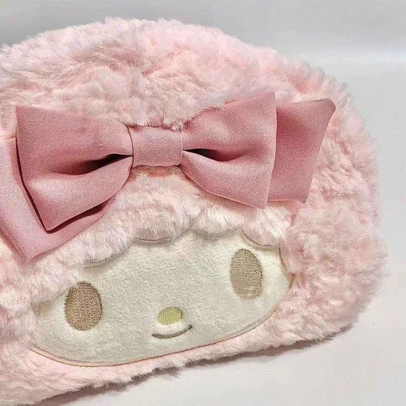 Hot Selling Anime Cartoon Plush Stationary Kawaii Meilodi Plush Pencil Box Large Capacity HK Kitty Stationery Kulomi Pen Case