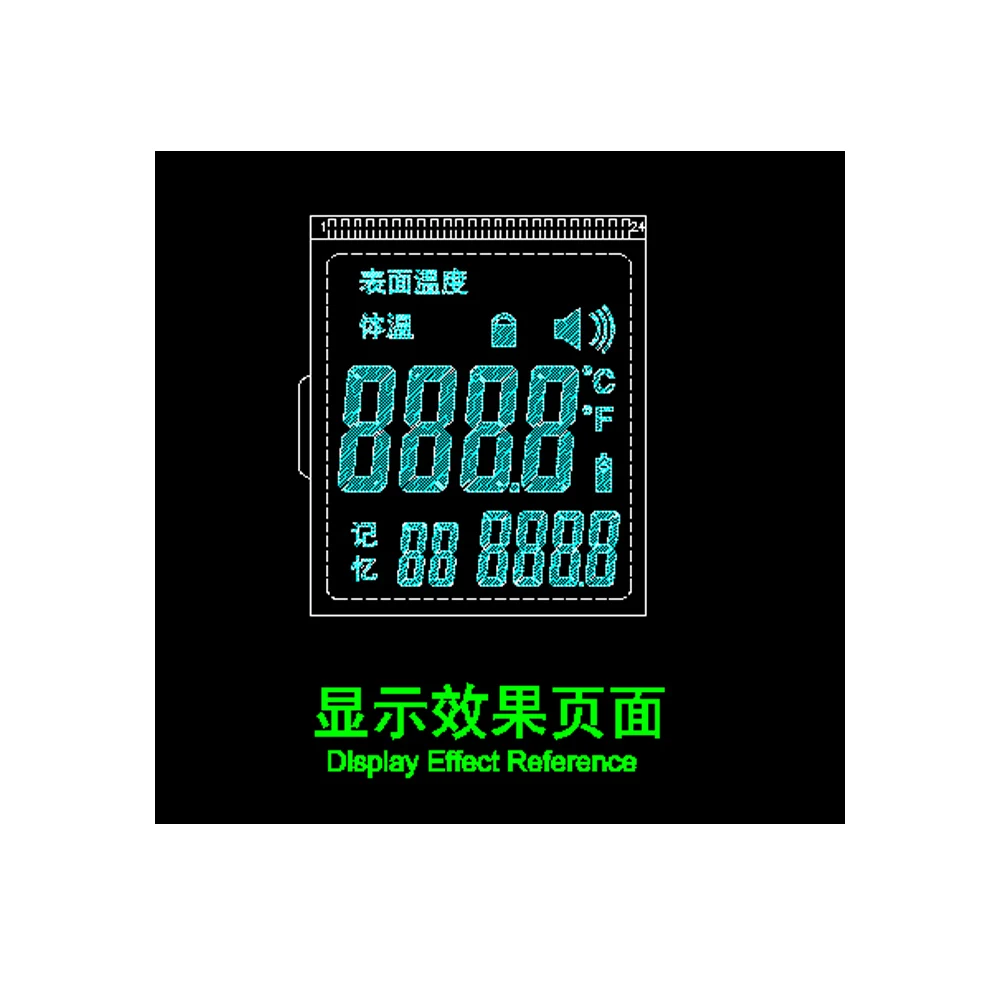 Temperature gun thermometer LCD Screen segment digital lcd display