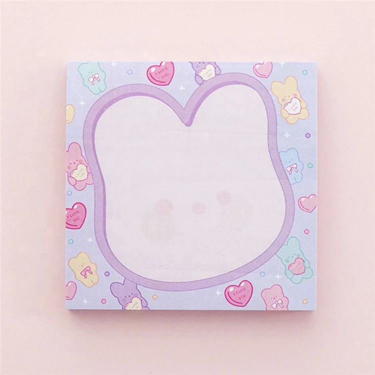 Kawaii Канцелярские стильные розовые клейкие заметки портативный блокнот для записей