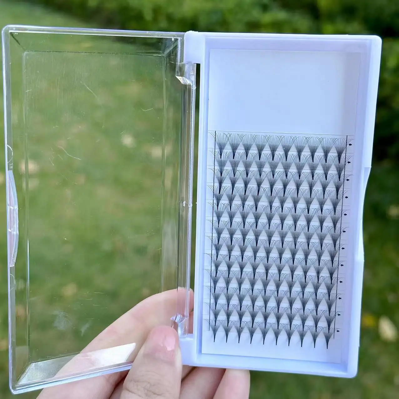 heat boned eyelash extension loose fans premade 6d 7d 8d volume fans superroots large tray 10d 0.05 pointy base Fan Eyelashes