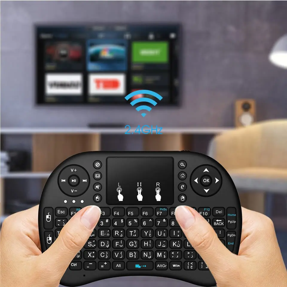 2 in 1 Wireless Keyboard and Mouse TOPLEO 2.4GHz Mini Handheld Touchpad Air Mouse Keyboard Perfect for Android TV BOX