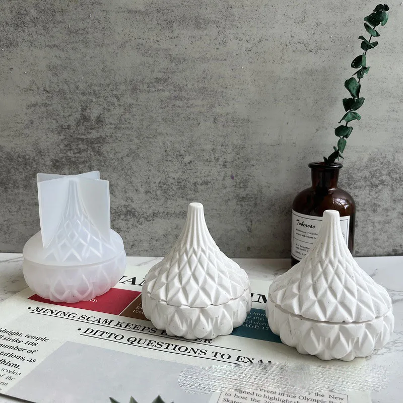 Silicone Resin Jar Mold with Lid for Epoxy Resin, Epoxy Molds Silicone Storage Container