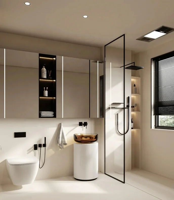 Premier bathroom shower partition screen 65*185cm, Separate toilet design, top-ranked toughened glass sheet panel 8mm thick, CE