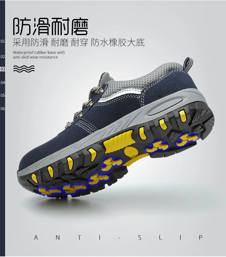 Low cut suede cow leather  steel toe steel mid plate safety shoes, genuine leather men work shoes