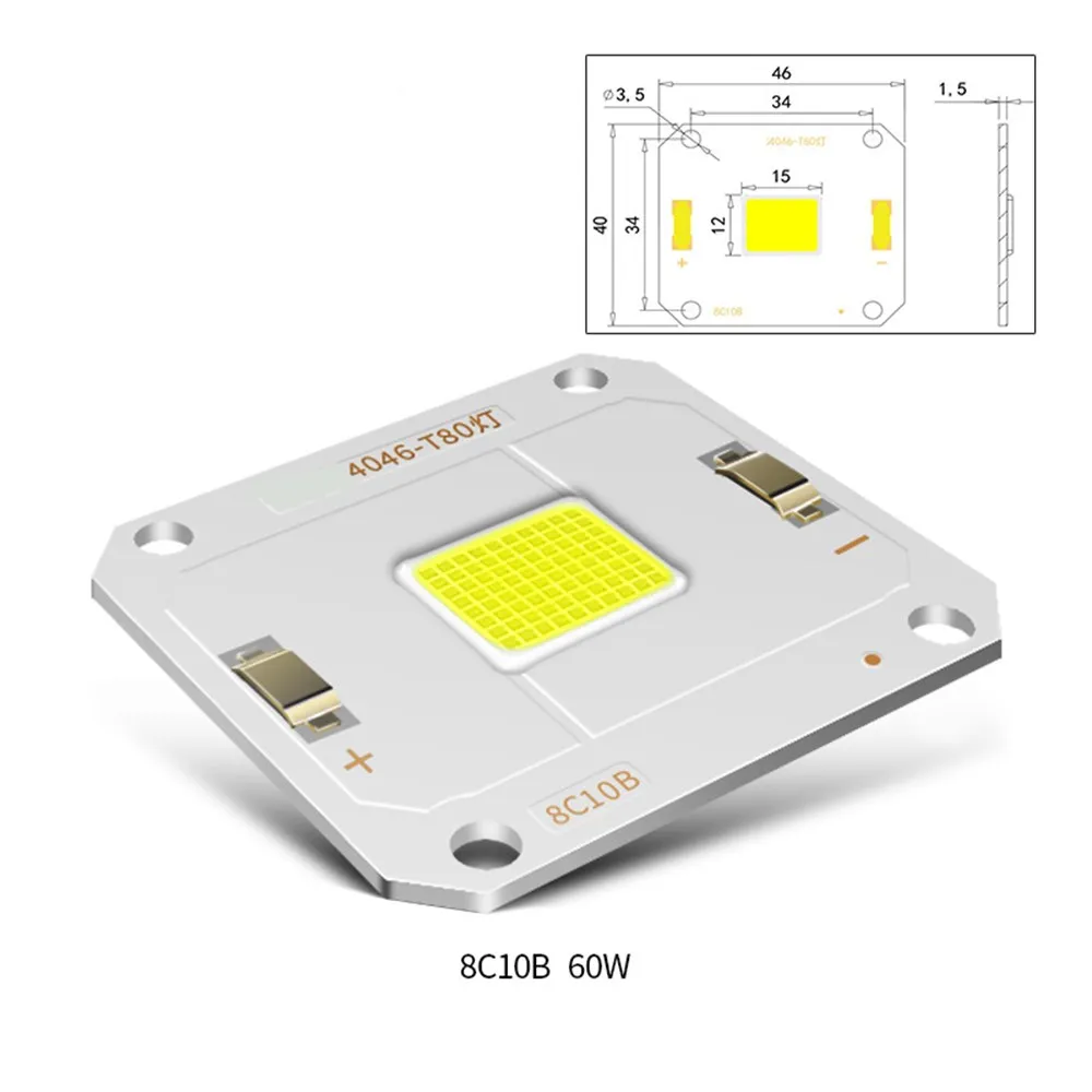 High Efficiency LED Chip 4046 Size 3000k 6000k 10w 20w 30w 50w  60w 100w Flip Chip COB LED Lamp Bead for Projection Light