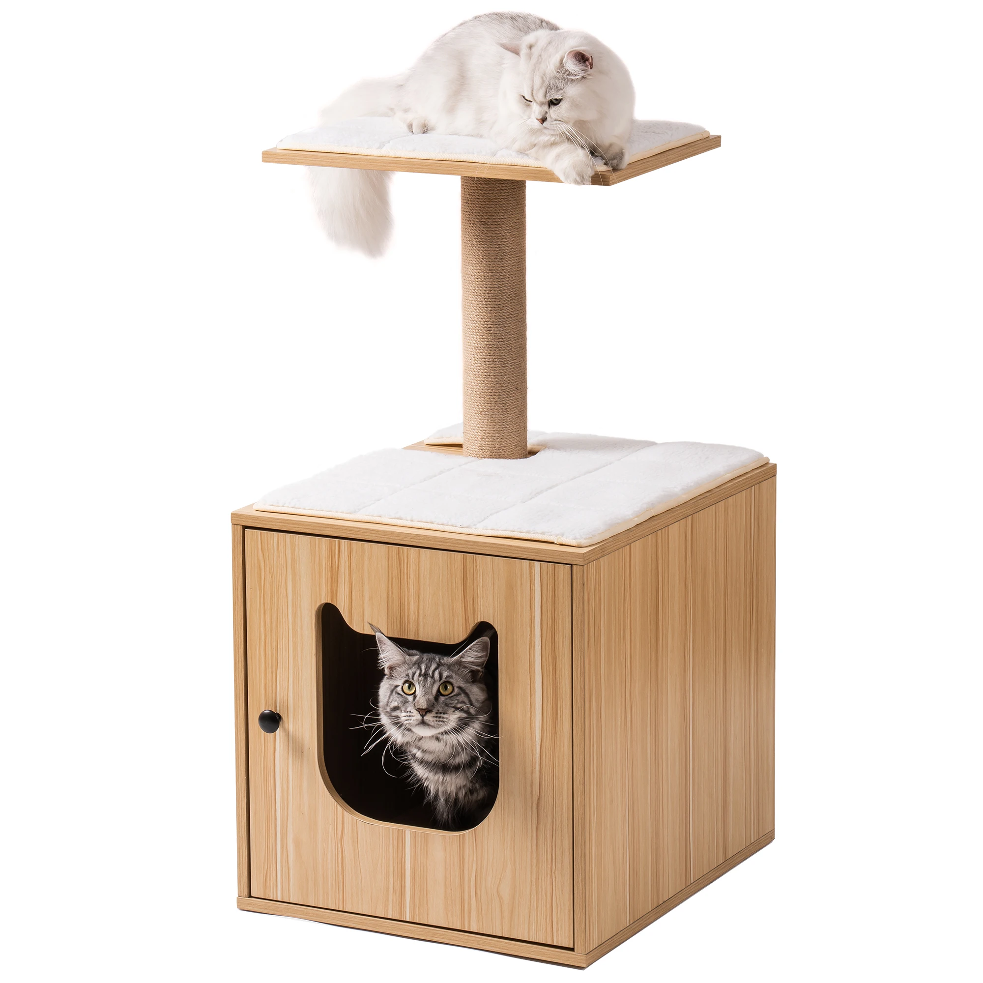 MewooFun Wholesale Cat Trees Cat Scratching Tower Cat Litter Box Furniture Hidden