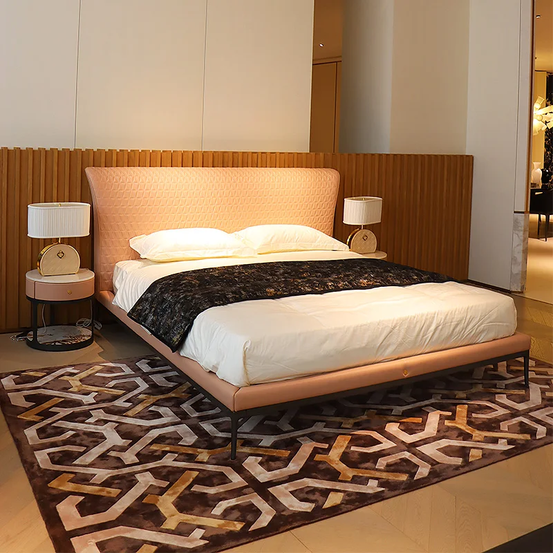Modenfili Camas Modern Luxury Confortable Bett Leather King Size Bedroom Furnitures Up-Holstered Bed Set Letto Matrimoniale