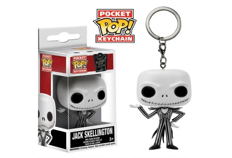 Dropshipping best selling  Funkoo Pop The Nightmare Before Christmas Action Figure Jack Skellington Sally Keychain Toys 5cm