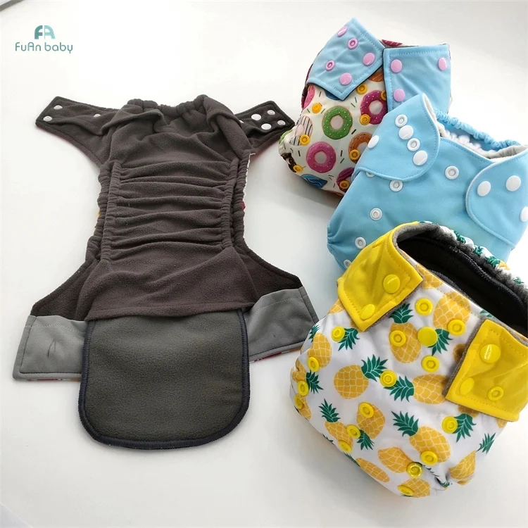 Washable all in one aio cloth diaper nappies set double gusset all in 2 ai2 cloth diapers bamboo cotton clip insert new born