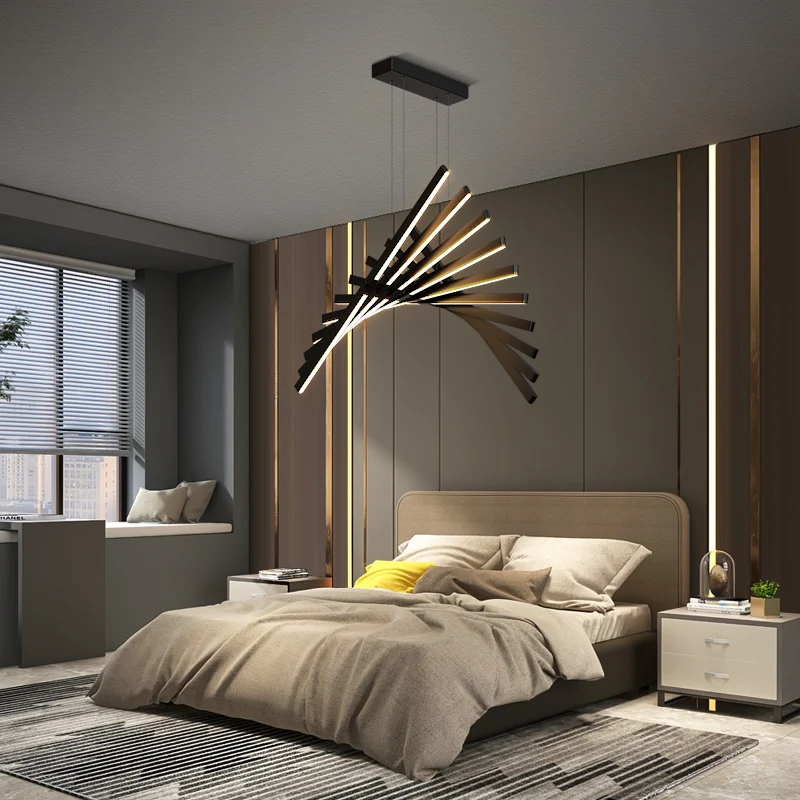 Chandelier Line Lights Luxury Pendant Fixture Modern Chandelier Lighting