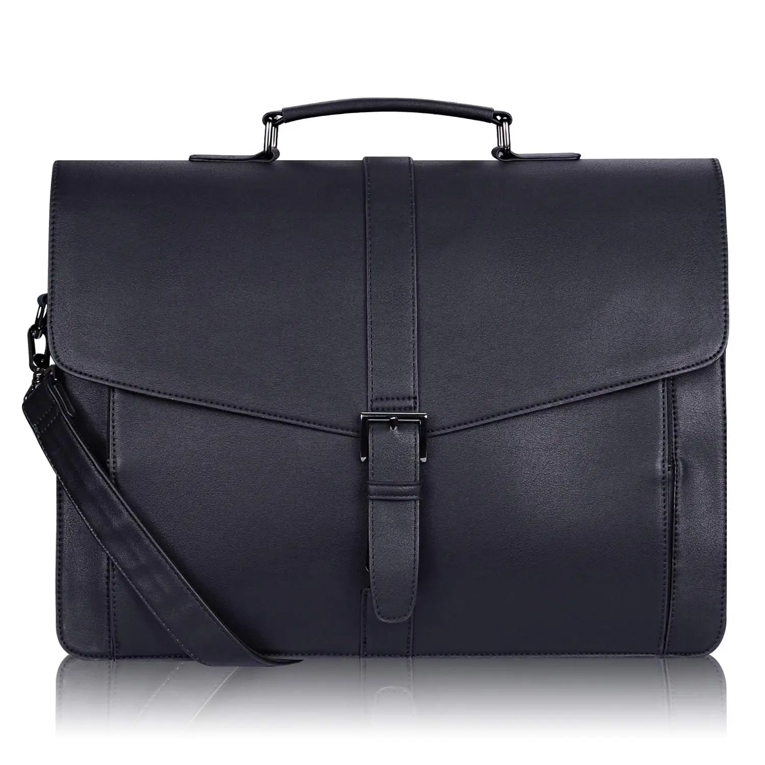 Leather Briefcase For Travel/Office/ Business 15.6 Inch Laptop Messenger Bag For Men And Women