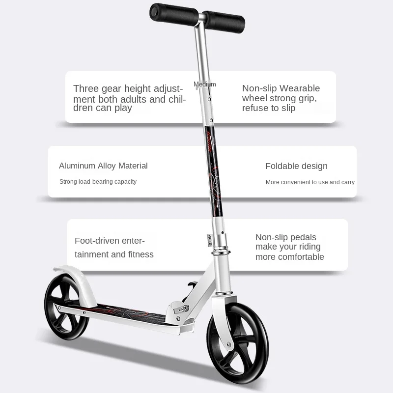 Hot Selling Two Wheels Foldable and adjustable height City Work Campus Scooter for Children and Adolescents Adult