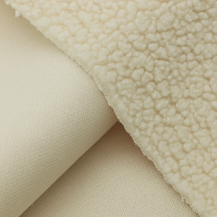 wholesale hot selling 300gsm-540gsm windproof 100% polyester faux fur sherpa fleece fabric for coat
