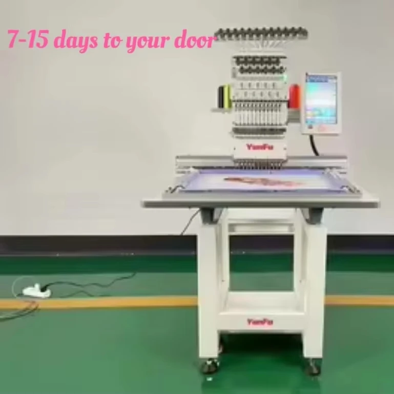 Big Sale!!! Single Head 12/15 Needles 1200 RPM  China Factory YUNFU Embroidery Machine Computerized Computer Embroidery Machines