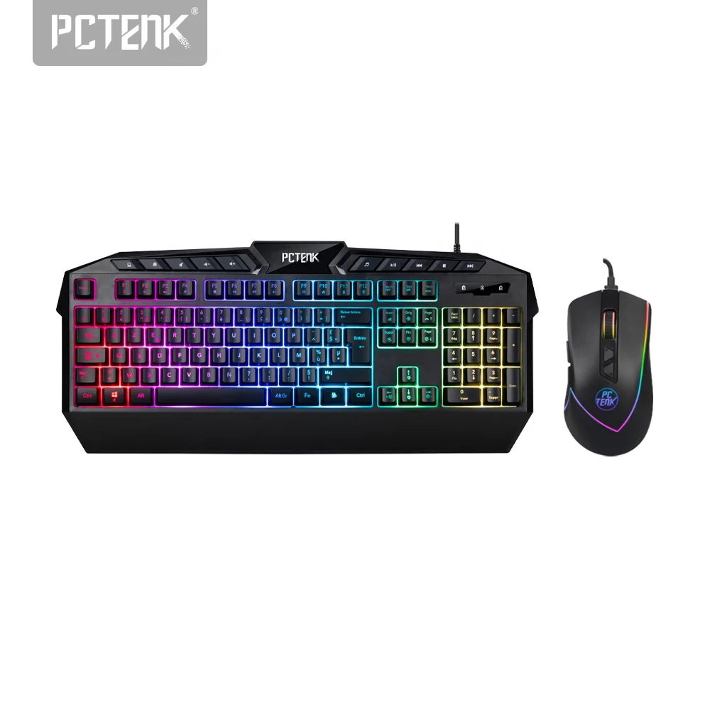 Светодиодная мембрана Rgb Usb подсветка ПК периферийная Механическая чувствительность Anti Ghost ноутбук стимпанк игровая клавиатура и мышь