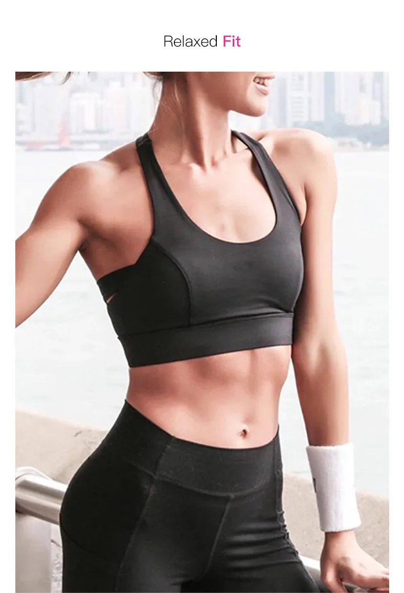 Wholesale custom sexy ladies sports cross back exercise yoga fabletics fitness push up sports bra