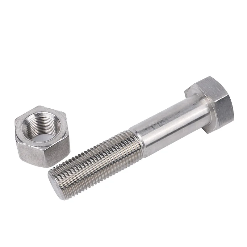 TOBO Factory 304 stainless steel hexagon bolt full tooth extended hex head screw screw M3-M14