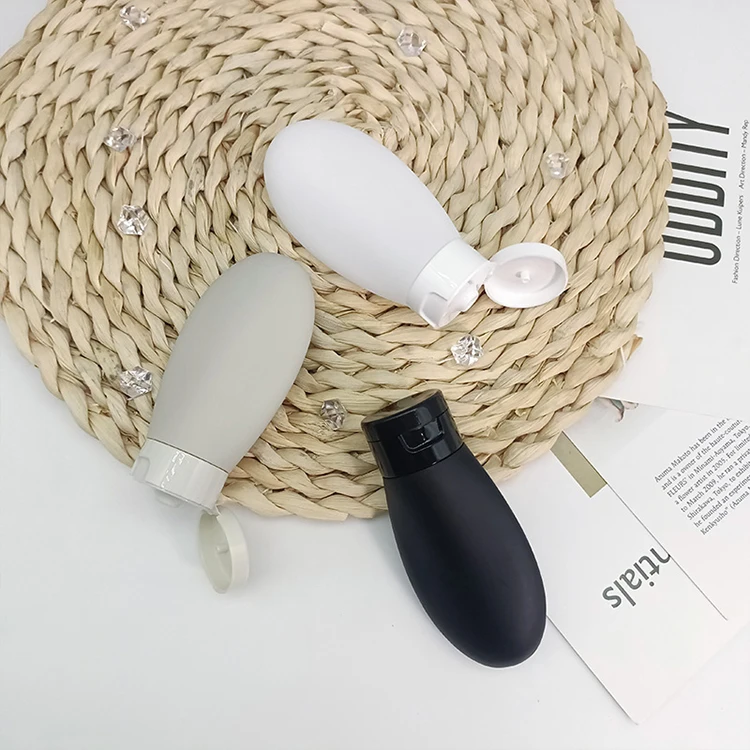 factory custom 3 pcs travel soft silicone soap dispenser sub-bottle outdoor portable 60ml liquid dispenser refillable bottle