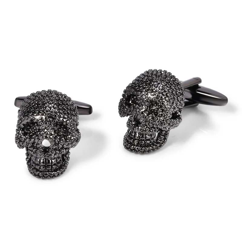 
Luxury Fashion Simple Design Skull Logo Embassy Metal Custom Cufflinks Silver 