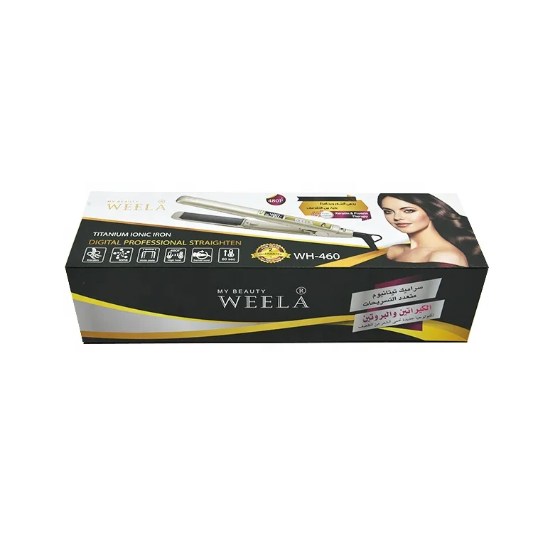 Wholesale custom printing luxury flat iron hair straightener hot comb packaging box