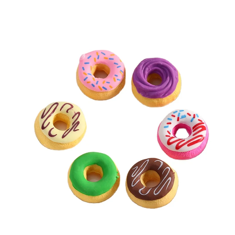Custom Made Lovely Doughnut Shape Pencil Eraser With Assorted Color 3D Earsers
