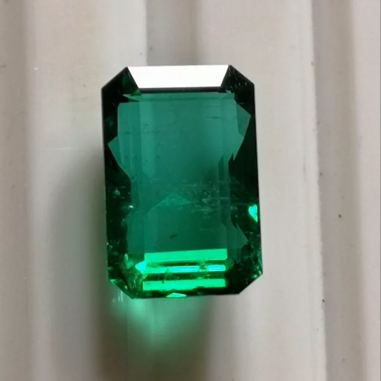 Emerald Cut Natural Zambian Emerald, Emerald Stone Certified Emerald Zambian Emerald Stone, Loose Stone