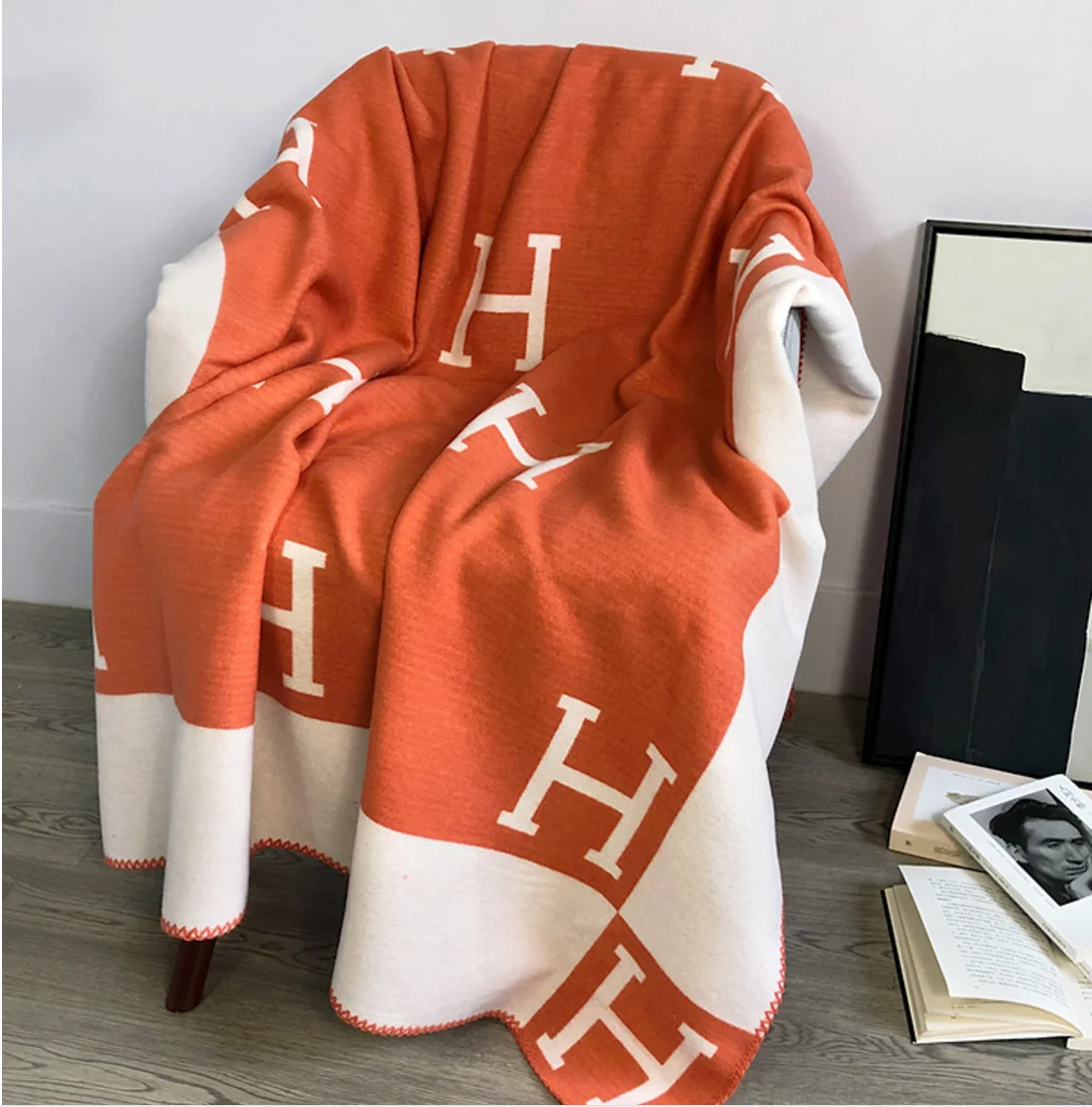 Factory selling modern minimalist cashmere feel sofa office decor knitting blanket