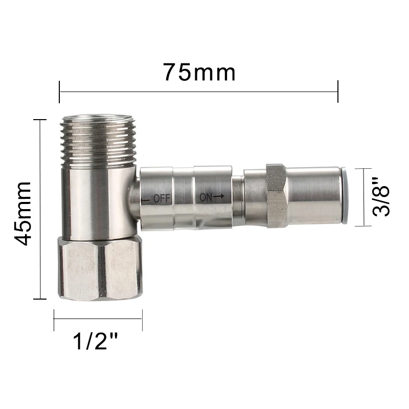 China water inlet tee of  purifier three way ball valve SUS304 kitchen faucet tap valves 3/8 inch