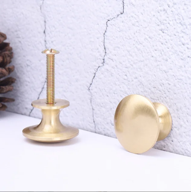 Zhuoqi pure brass wardrobe door copper handle furniture drawer bronze cabinet Nordic single hole brass handle