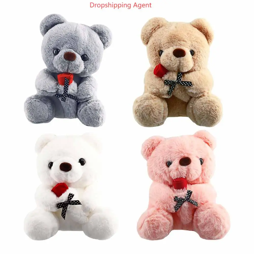 Dropshipping Products 2025 Plush Toy Bear With Rose I Love You Stuffed Animal Dolls For Girl Friend Birthday Gift