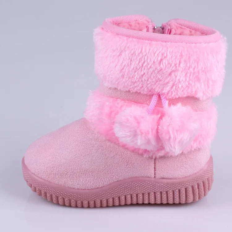 
DOGEEK Winter Girls ChildrenNon-slip Kids Thicker Fur Shoes Hairball Baby Cotton Snow Boots 