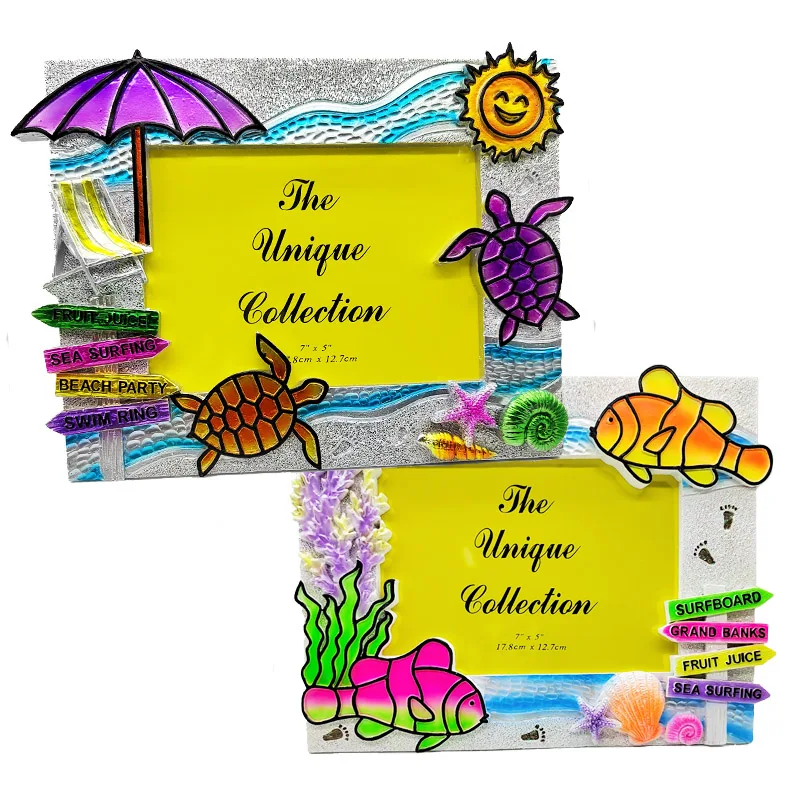Custom Words Photo Frame Holiday Landmark Resin 3D Hand Painted High Quality Digital Photo Frames Tourist Souvenir Gift Items