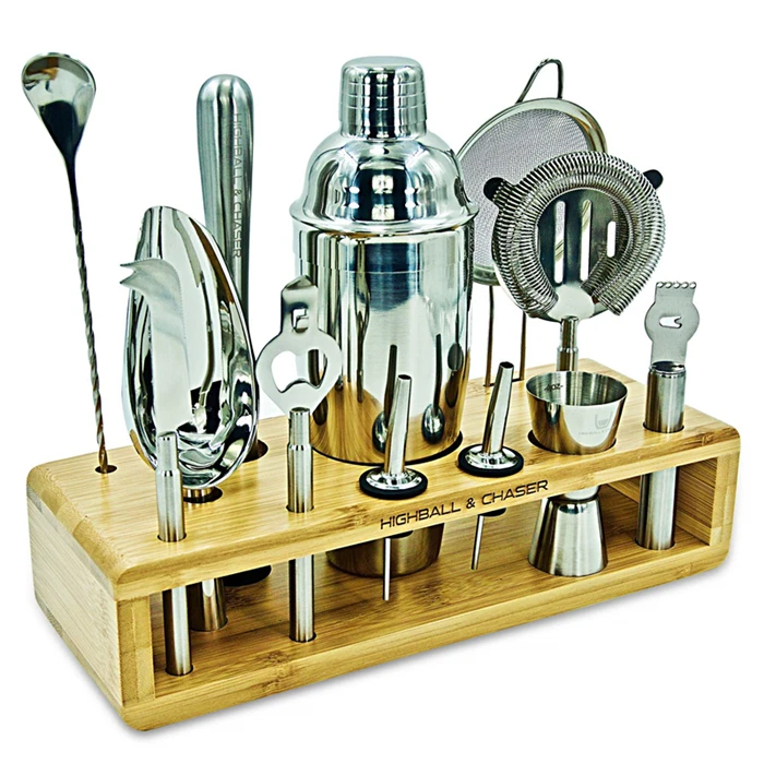 Manufacture supply new arrival custom 25-Piece bartender kit with stand