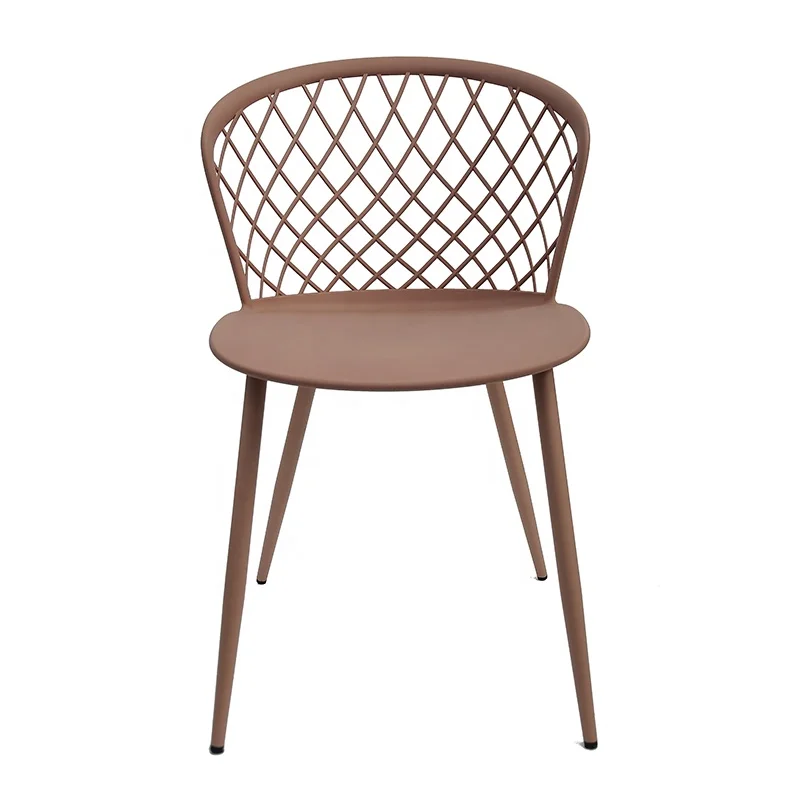 Wholesale modern design dining room furniture plastic chairs with metal legs free sample dining chair sale
