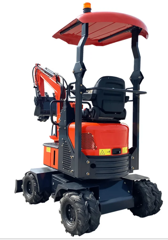 XDEM 1.2ton Mini Wheel Excavator 4 Wheels Tire Digger mini digger
