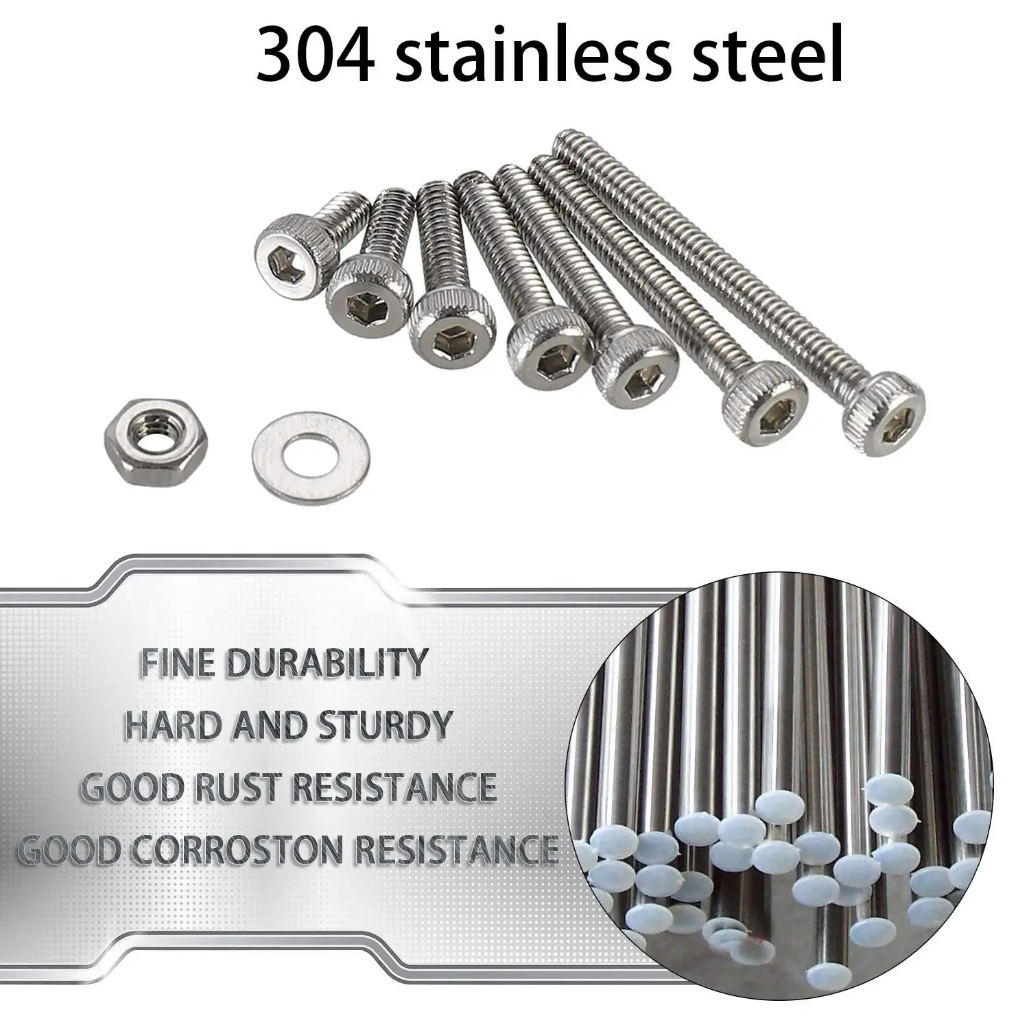 1000Pcs Factory Good Price Inside Hex Bolt DIN 912  Stainless Steel Allen Head Bolt