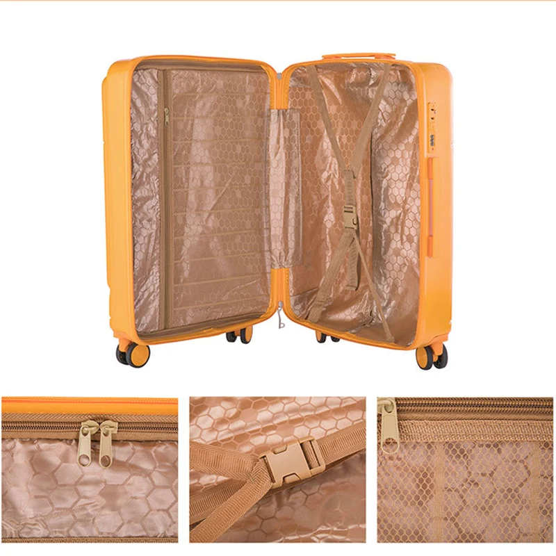 Custom Logo  High Quality 18 20 24 Inch PC Carry On Suitcase Laugage Bags Luggage Female Cute Candy Travel Luggage Set For Girls