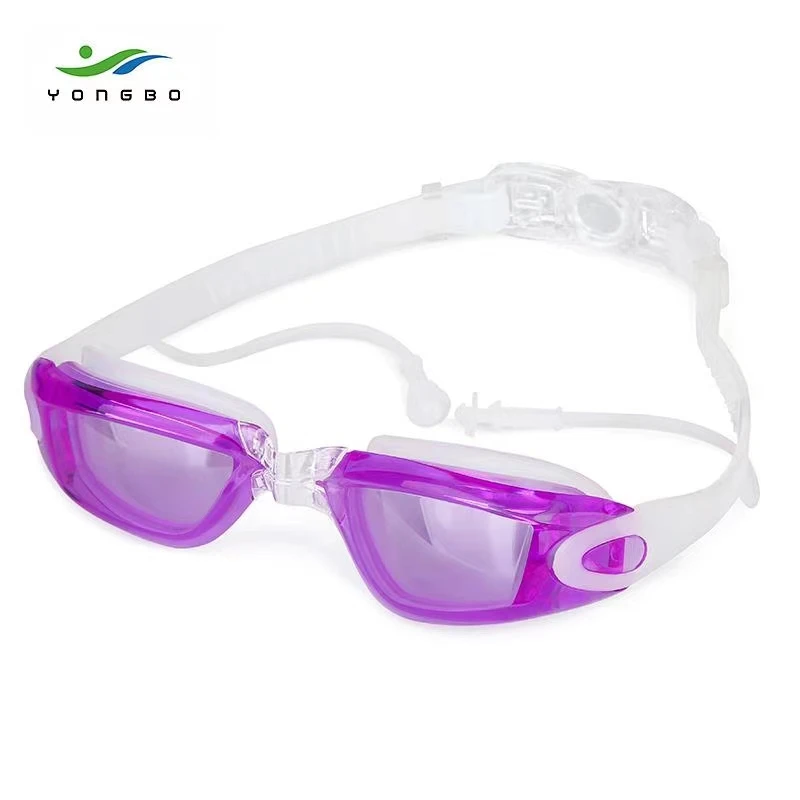 
Training Accessories Adult anti-fog ultraviolet swimming goggles coated with PC lens Yongbo Brand 