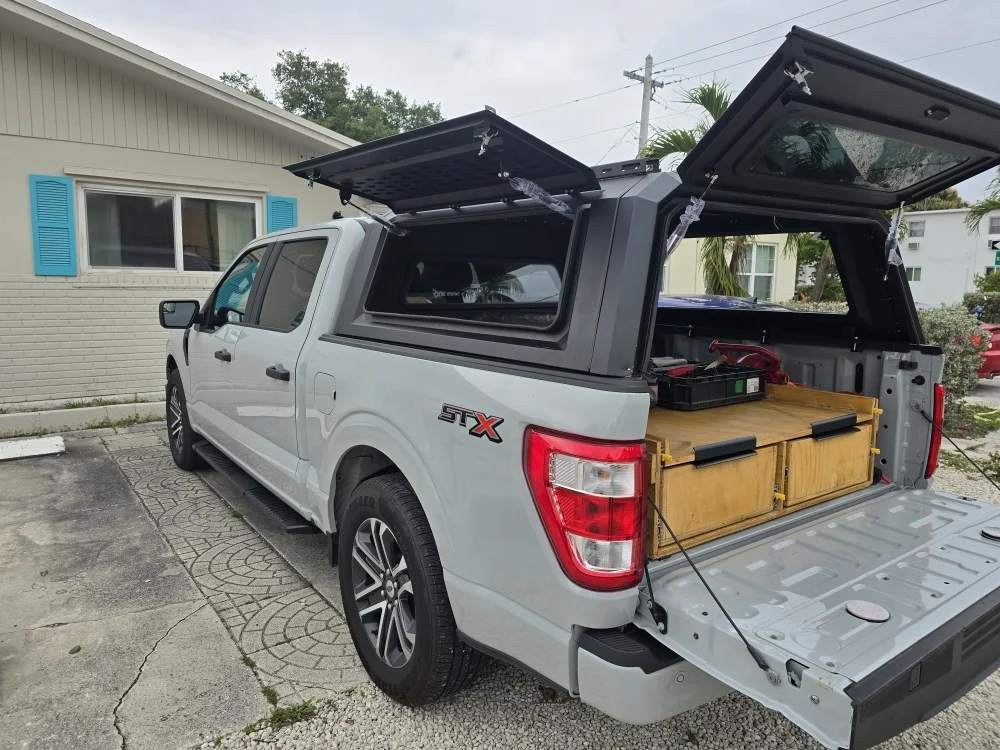 top quality hard aluminum canopy waterproof anti-rusted pickup truck camper For Ford F-150 rear top cap auto modification