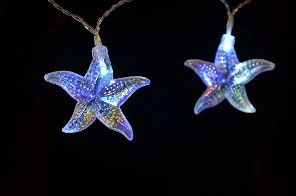 New Invention 2019 Beach  Sea Life Party Light Kit 10LED Starfish Shaped Lights String Battery Nautical Theme Decoration Lights