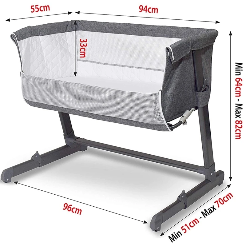 
Custom Made Modern Luxury Bedside Baby Crib Cobabies Portable Baby Cot 
