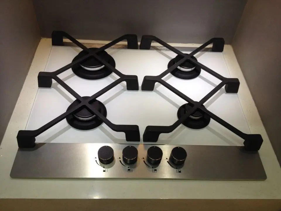 Professional Factory-Made 60cm Gas Stove 4-Burner Built-In Hob Stainless Steel Surface NG Natural Gas Cooker LPG Gas Hob Iron