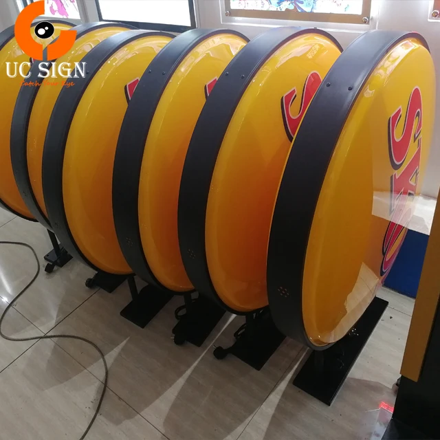 double sides vacuum forming Round lluminated sign Factory customized outdoor Dome Acrylic advertising led light