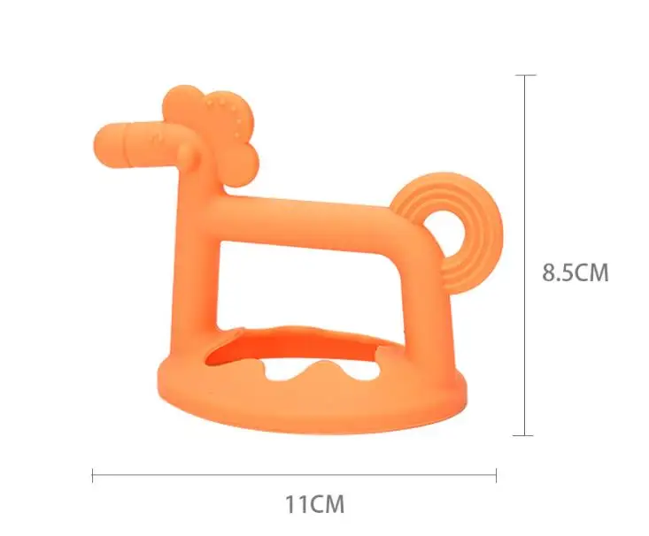 BPA Free Easy Grip Baby Activity Animals hobbyhorse Educational Toys Teeth wristband Silicone Baby Teethers with box